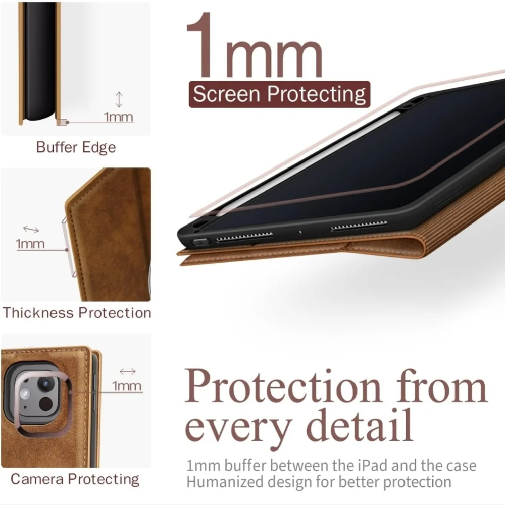 iPad Pro 11 Inch Case 2024 M4, Premium Vegan Leather